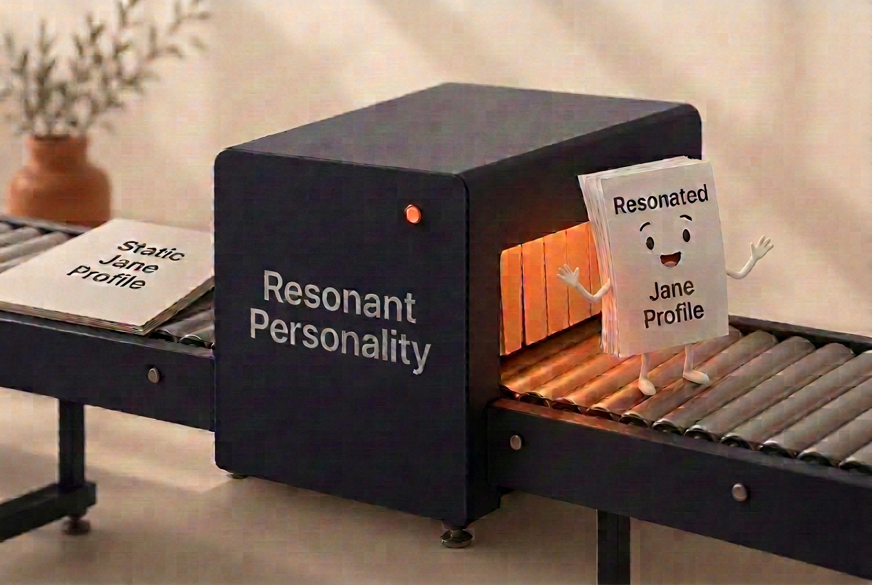 The report passing through a matte navy Resonant machine and coming out alive