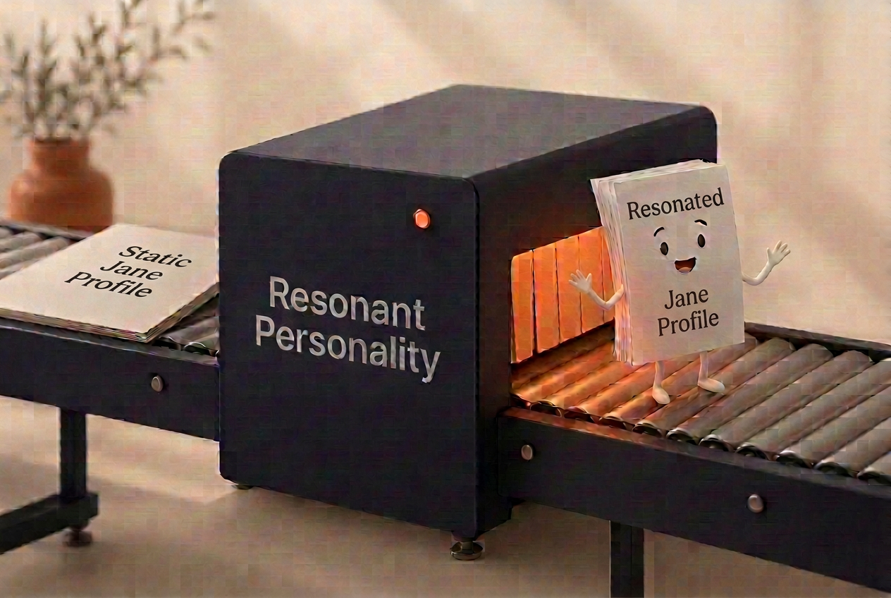 The report passing through a matte navy Resonant machine and coming out alive